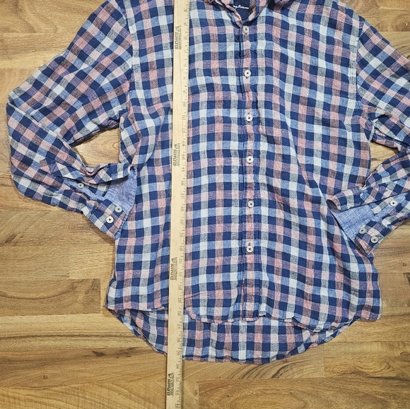 Tommy Bahama Mens L Shirt Linen Plaid Button Front Long Sleeve Casual - Picture 6 of 8